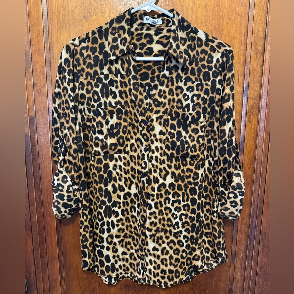 Express Animal Print Portofino Shirt